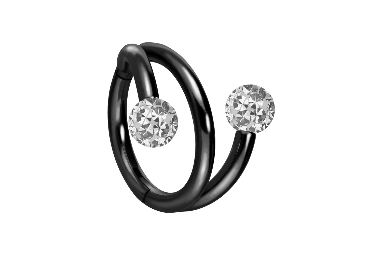 Titan Segmentring Clicker Piercing mit Innengewinde 3 RINGE + 2 EPOXY-KUGELN